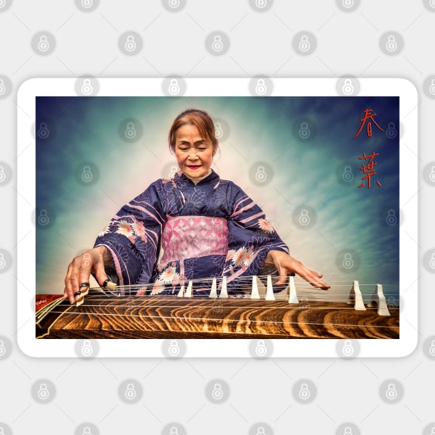 Harumi playing the Koto Sticker by GeoffCarpenter